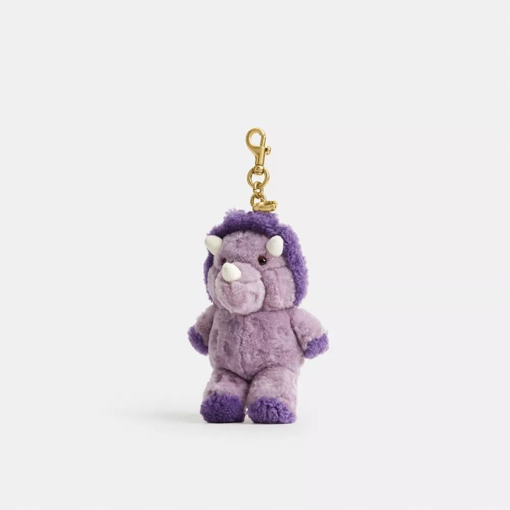 Coach Shearling Trixy Purple Dinosaur Bag Charm Rexy 10 Year Anniversary NWT